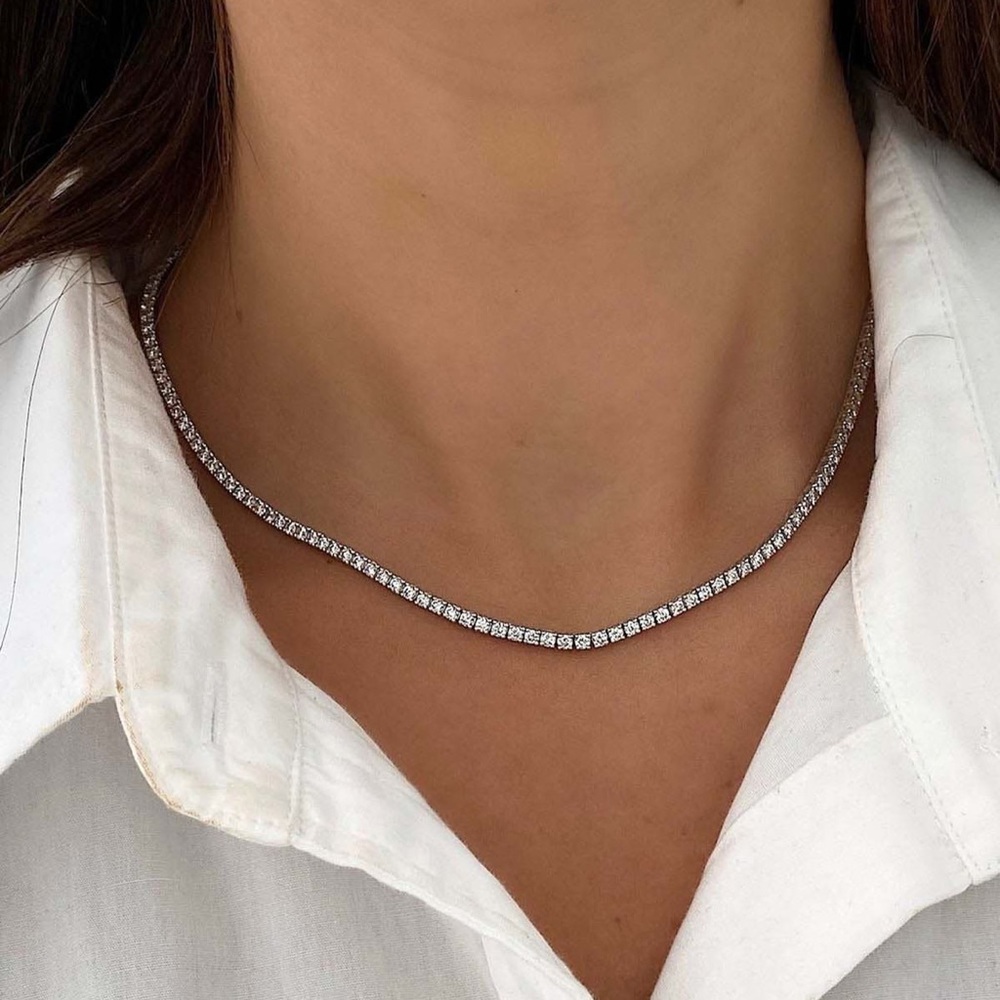 Women’s Tennis Necklace 14k Gold & Silver Plating By North Jewelry